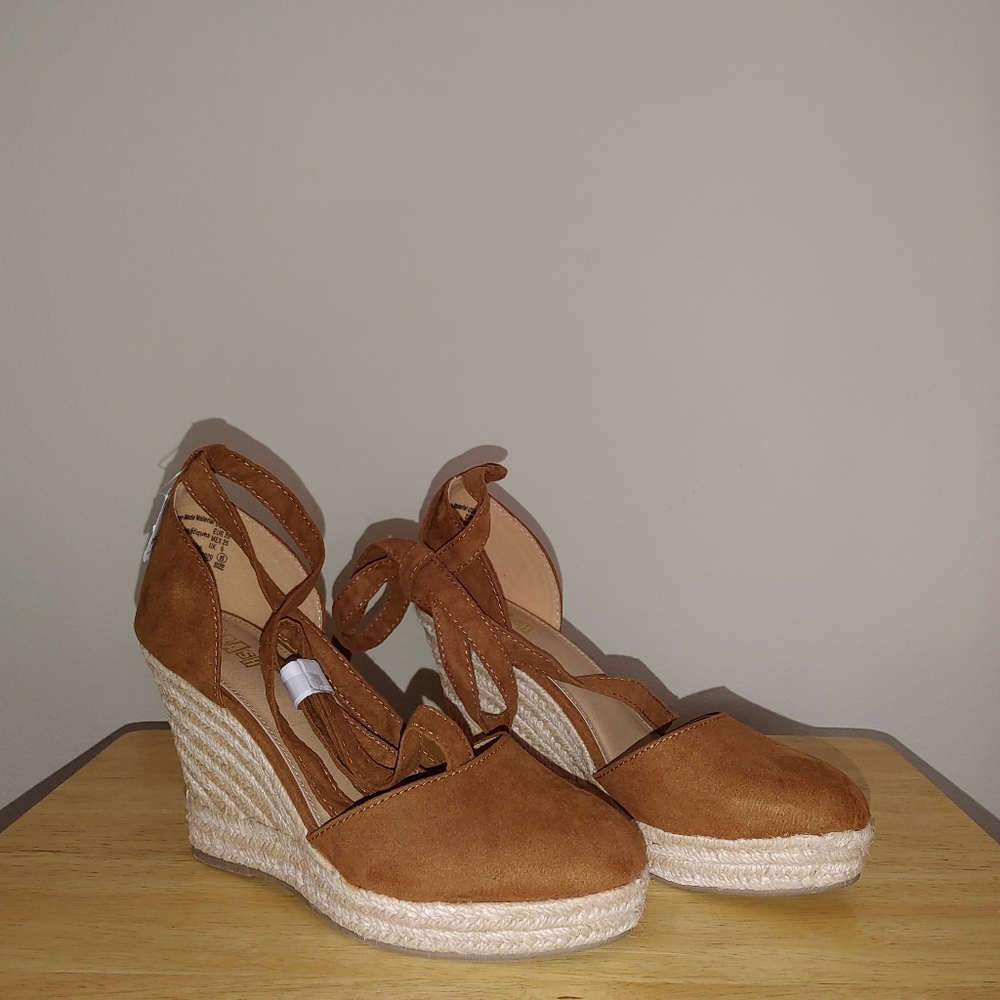 Brown Suede Wedges